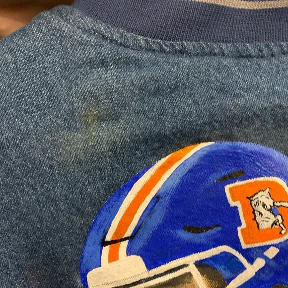 Vintage 1990s Denver Broncos Bo Nix Hand Painted Jacket - Picture 14 of 16